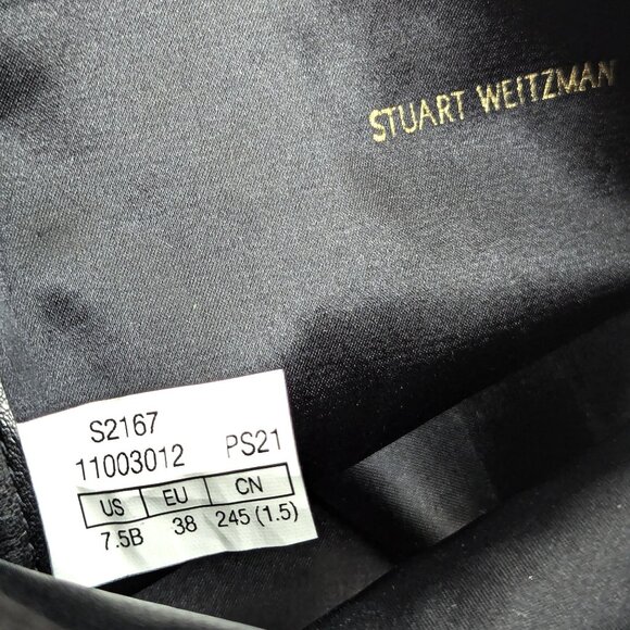 Stuart Weitzman Women Lowland Back Lace Black Suede OTK fashion Boots size 7.5 - Picture 7 of 11